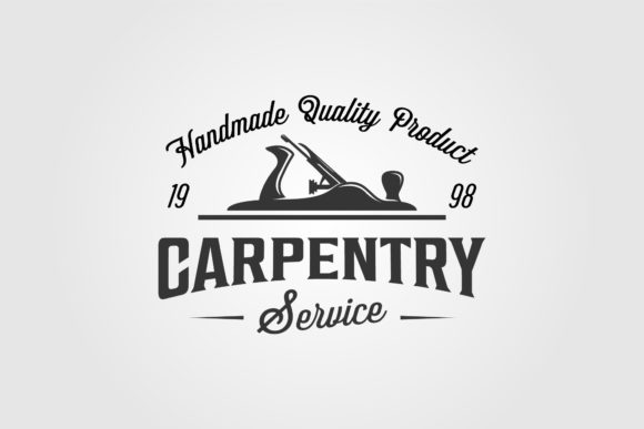 Carpentry Wood Plane Logo Vector Vintage