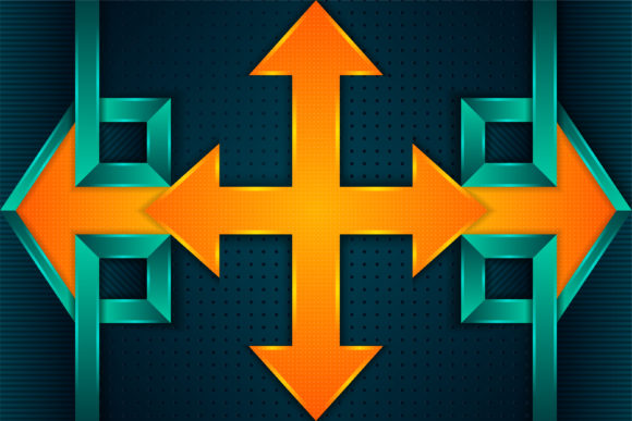 Orange Green Four Arrow Background