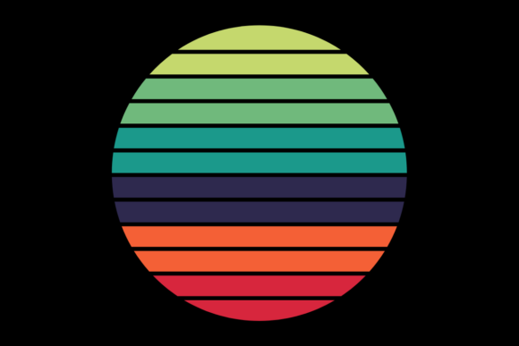 Retro Sunset Circle 60