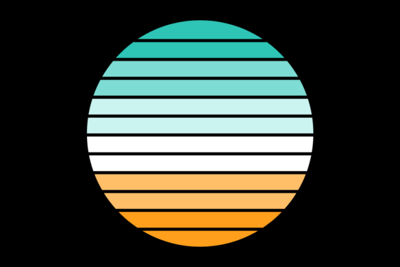 Retro Sunset Circle Design 30