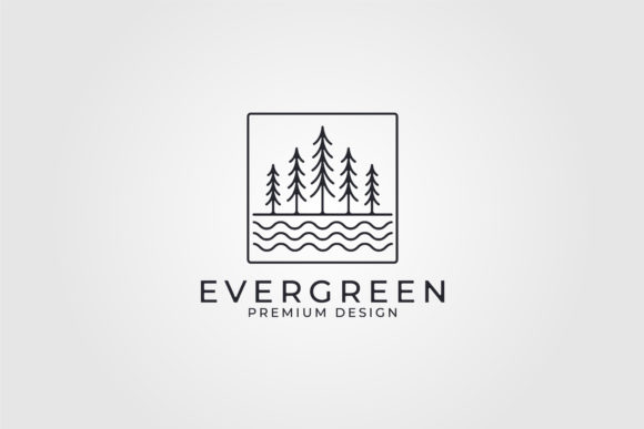 Retro Vintage Evergreen Green Garden