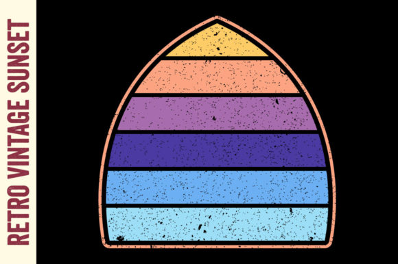 Retro Vintage Sunset Shield Background