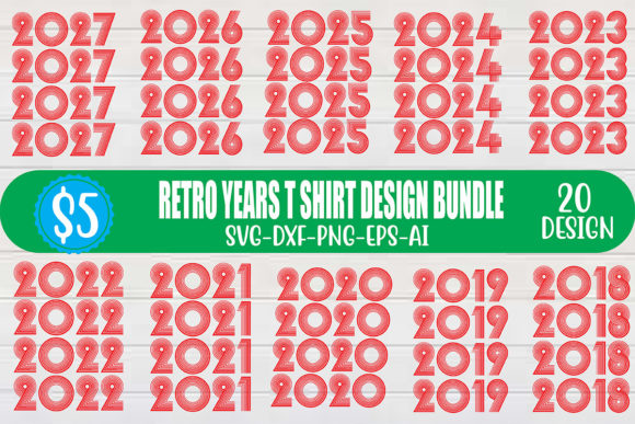Retro Years T-Shirt Design Bundle