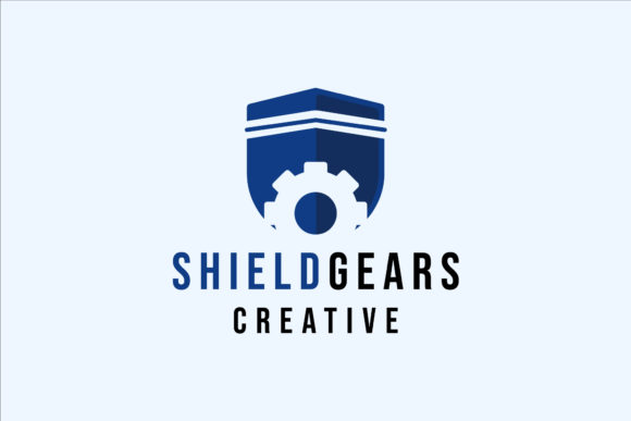 Shield and Gears Logo Modern Vintage