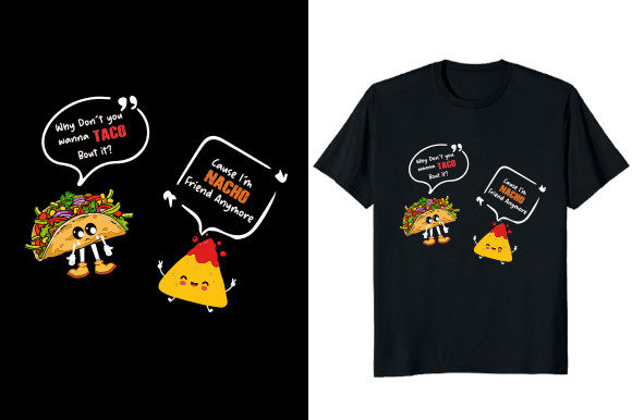 Taco and Nacho Comic Graphic T-shirt