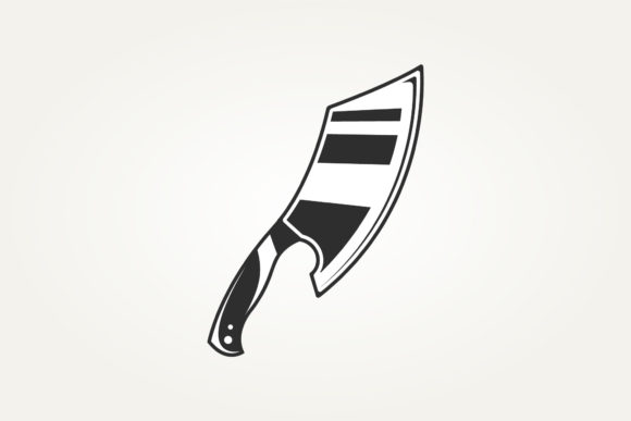 Vintage Cleaver Knife Logo for Embroidery