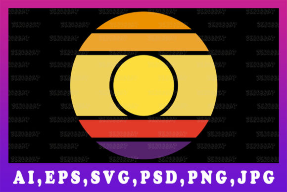Vintage Sunset Vector Sunrise Clip Art